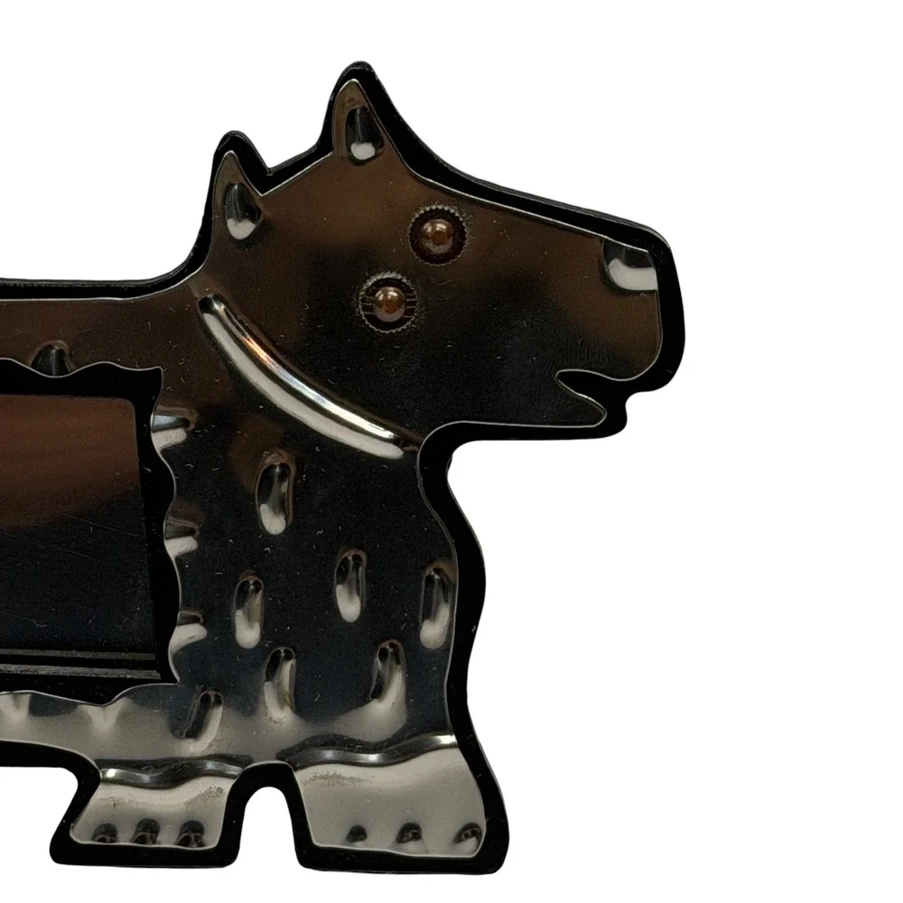 Vintage Memphis style Scottie Dog Metal Picture Frame Scottish Terrier 1980s